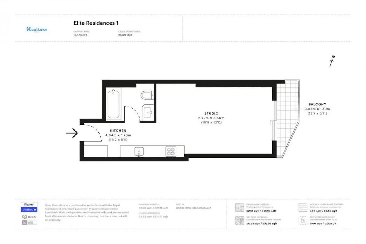 Lägenhet Elite Downtown Residence, Downtown - Stylish Studio Dubai
